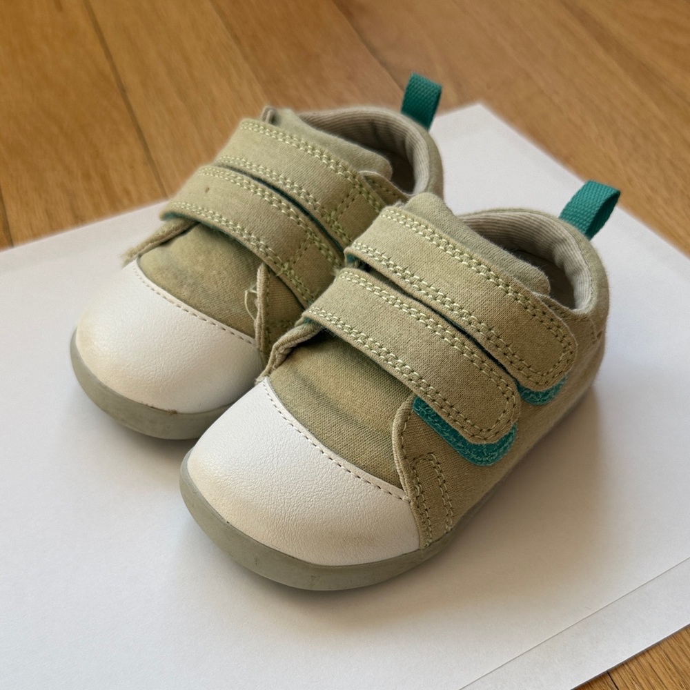 Ten Little First Walker Baby Sneakers, Sage Green